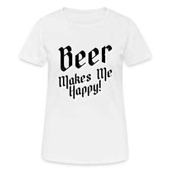 La bière me rend heureux - T-shirt respirant Femme - blanc - Devant - AI Model Female 172 dark (172cm)
