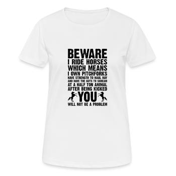 Reiten Pferd Reiterhof Reiterin Geschenk - Frauen T-Shirt atmungsaktiv - Weiß - Vorne - AI Model Female 172 dark (172cm)
