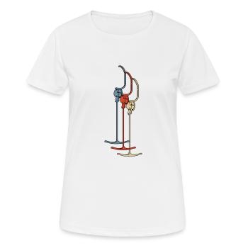 Anchor Lift T-Bar Lift Skiing Retro Winter Ski - Women's Breathable T-Shirt - white - Front - AI Model Female 172 dark (172cm)