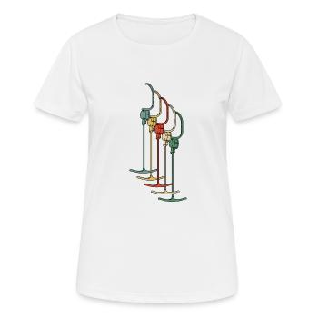 Anchor Lift T-Bar Lift Skiing Retro Winter Ski - Women's Breathable T-Shirt - white - Front - AI Model Female 172 dark (172cm)