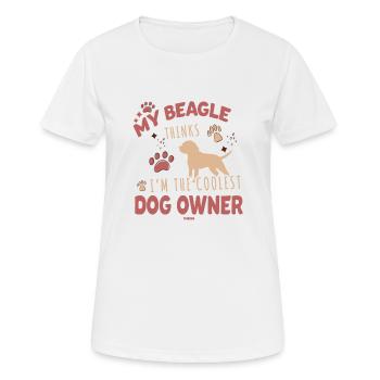 Mein Beagle denkt ich bin der coolste Hundehalter - Frauen T-Shirt atmungsaktiv - Weiß - Vorne - AI Model Female 172 dark (172cm)