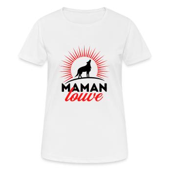 Maman Louve - T-shirt respirant Femme - blanc - Devant - AI Model Female 172 dark (172cm)