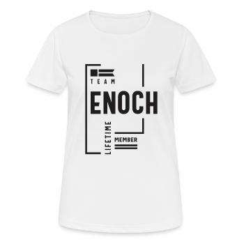 Team Enoch Lifetime Member Personalized Name - Women's Breathable T-Shirt - white - Front - AI Model Female 172 dark (172cm)