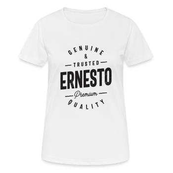 Genuine and Trusted Ernesto Personalized Name - Women's Breathable T-Shirt - white - Front - AI Model Female 172 dark (172cm)