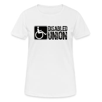 Handicap Handicap Fauteuil roulant Paraplégie Forte - T-shirt respirant Femme - blanc - Devant - AI Model Female 172 dark (172cm)