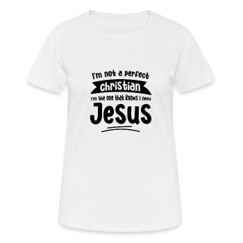 Christianisme Chrétiens Foi Églises Christ Bible - T-shirt respirant Femme - blanc - Devant - AI Model Female 172 dark (172cm)