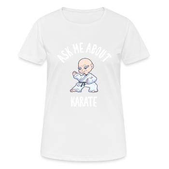 Posez-moi des questions sur le karaté - T-shirt respirant Femme - blanc - Devant - AI Model Female 172 dark (172cm)