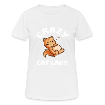 Crazy Cat Lady - Women's Breathable T-Shirt - white - Front - AI Model Female 172 dark (172cm)