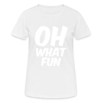 Oh quel plaisir - T-shirt respirant Femme - blanc - Devant - AI Model Female 172 dark (172cm)