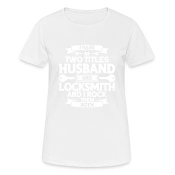 Serrurier Crochetage de serrure Serrurier Employé Serrurier - T-shirt respirant Femme - blanc - Devant - AI Model Female 172 dark (172cm)