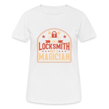 Serrurier Crochetage de serrure Serrurier Employé Serrurier - T-shirt respirant Femme - blanc - Devant - AI Model Female 172 dark (172cm)