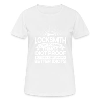Serrurier Crochetage de serrure Serrurier Employé Serrurier - T-shirt respirant Femme - blanc - Devant - AI Model Female 172 dark (172cm)