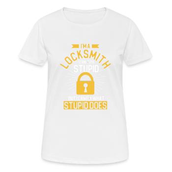 Serrurier Crochetage de serrure Serrurier Employé Serrurier - T-shirt respirant Femme - blanc - Devant - AI Model Female 172 dark (172cm)