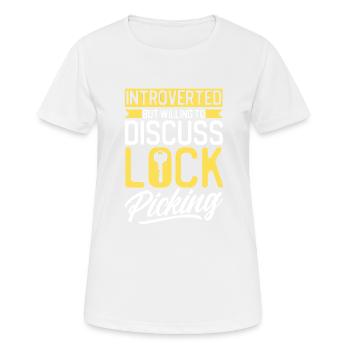 Serrurier Crochetage de serrure Serrurier Employé Serrurier - T-shirt respirant Femme - blanc - Devant - AI Model Female 172 dark (172cm)