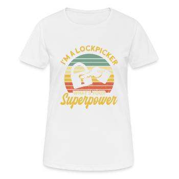 Serrurier Crochetage de serrure Serrurier Employé Serrurier - T-shirt respirant Femme - blanc - Devant - AI Model Female 172 dark (172cm)