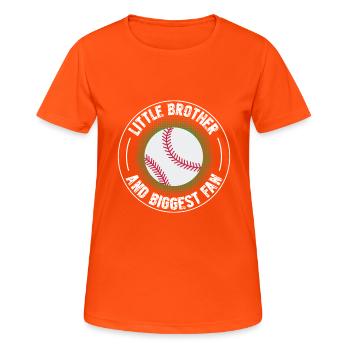 Petit frère et plus grand fan de baseball - T-shirt respirant Femme - orange néon - Devant - AI Model Female 172 dark (172cm)