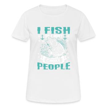 Je pêche donc je n’ai pas de drôle - T-shirt respirant Femme - blanc - Devant - AI Model Female 172 dark (172cm)