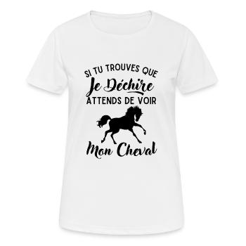 Mon cheval qui déchire 1 - T-shirt respirant Femme - blanc - Devant - AI Model Female 172 dark (172cm)