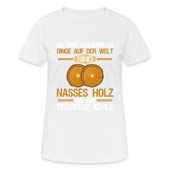 Lustiger Holzfäller Förster Forstwirt Spruch - Frauen T-Shirt atmungsaktiv - Weiß - Vorne - AI Model Female 172 dark (172cm)