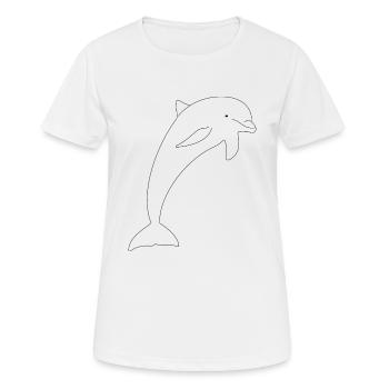 Delphin - Frauen T-Shirt atmungsaktiv - Weiß - Vorne - AI Model Female 172 dark (172cm)