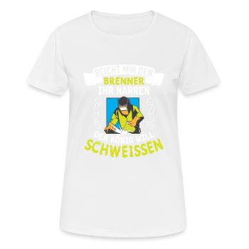Reicht Mir Den Brenner Ihr Narren Der König Will - Frauen T-Shirt atmungsaktiv - Weiß - Vorne - AI Model Female 172 dark (172cm)