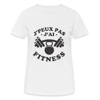 Fitness 1 - T-shirt respirant Femme - blanc - Devant - AI Model Female 172 dark (172cm)