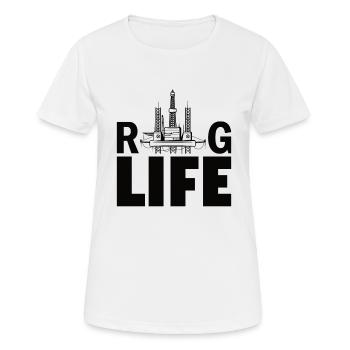 Oil rig oil gas workers drilling oil platform - Women's Breathable T-Shirt - white - Front - AI Model Female 172 dark (172cm)