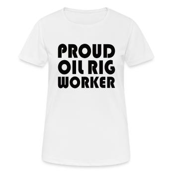 Plate-forme pétrolière Travailleurs du gaz pétrolier forant une plate-forme pétrolière - T-shirt respirant Femme - blanc - Devant - AI Model Female 172 dark (172cm)