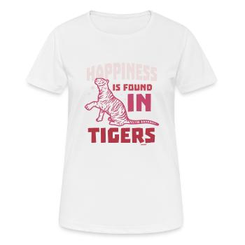 Happiness Is Found In Tigers - Women's Breathable T-Shirt - white - Front - AI Model Female 172 dark (172cm)