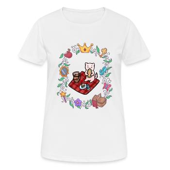 Katze Picknick Fairy Tale - Frauen T-Shirt atmungsaktiv - Weiß - Vorne - AI Model Female 172 dark (172cm)