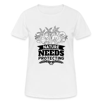 La nature doit être protégée - T-shirt respirant Femme - blanc - Devant - AI Model Female 172 dark (172cm)