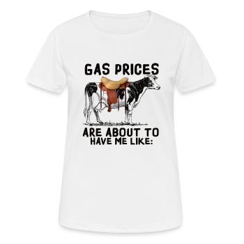 Prix du gaz Inflation Gouvernement Gaz froid Hiver Cher - T-shirt respirant Femme - blanc - Devant - AI Model Female 172 dark (172cm)