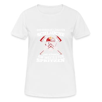 Wir Haben Die Längsten Schläuche Versauter - Frauen T-Shirt atmungsaktiv - Weiß - Vorne - AI Model Female 172 dark (172cm)
