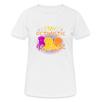 Poulpe Poulpe Tentacule de mer Poulpe Poulpe Poulpe Poulpe - T-shirt respirant Femme - blanc - Devant - AI Model Female 172 dark (172cm)