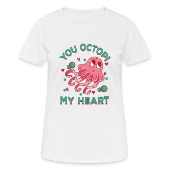 Poulpe Poulpe Tentacule de mer Poulpe Poulpe Poulpe Poulpe - T-shirt respirant Femme - blanc - Devant - AI Model Female 172 dark (172cm)