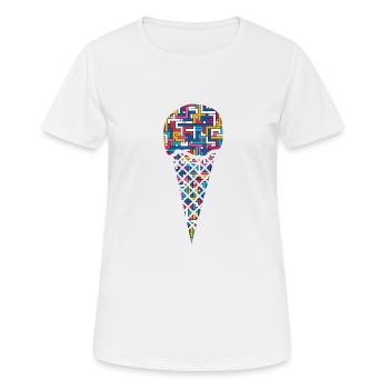 Eis Eiskugel Eiswaffel - Frauen T-Shirt atmungsaktiv - Weiß - Vorne - AI Model Female 172 dark (172cm)