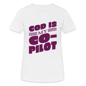 Dieu est mon copilote de la Bible de la foi Orthodoxie - T-shirt respirant Femme - blanc - Devant - AI Model Female 172 dark (172cm)