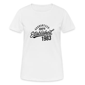 Garantiert Established im jahr 1983 Geburtstag - Frauen T-Shirt atmungsaktiv - Weiß - Vorne - AI Model Female 172 dark (172cm)
