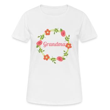 Fleurs Grand-mère Cadeau Grand-mère - T-shirt respirant Femme - blanc - Devant - AI Model Female 172 dark (172cm)