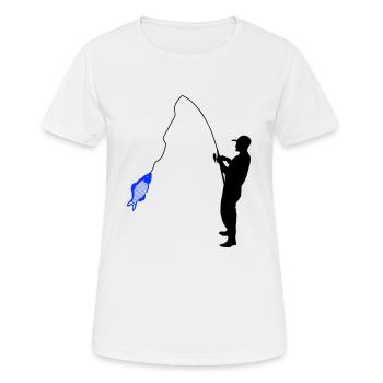 Angler - Frauen T-Shirt atmungsaktiv - Weiß - Vorne - AI Model Female 172 dark (172cm)