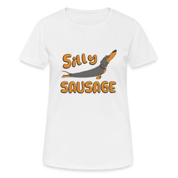 Dummer Wursthund - Frauen T-Shirt atmungsaktiv - Weiß - Vorne - AI Model Female 172 dark (172cm)