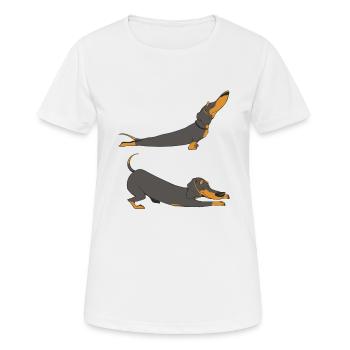 Dackel strecken - Frauen T-Shirt atmungsaktiv - Weiß - Vorne - AI Model Female 172 dark (172cm)