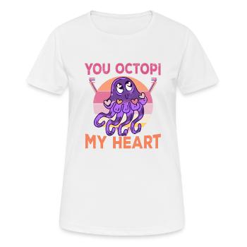 Poulpe Poulpe Tentacule de mer Poulpe Poulpe Poulpe Poulpe - T-shirt respirant Femme - blanc - Devant - AI Model Female 172 dark (172cm)