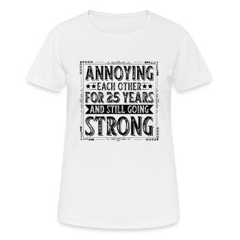 Silberhochzeit 25 Jahre Verheiratet Hochzeitstag - Frauen T-Shirt atmungsaktiv - Weiß - Vorne - AI Model Female 172 dark (172cm)
