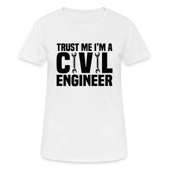 Ingénieur civil Construction de ponts Ingénieur en structure - T-shirt respirant Femme - blanc - Devant - AI Model Female 172 dark (172cm)