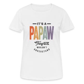 Mens It's a Papa Thing Funny Dad Opa - Frauen T-Shirt atmungsaktiv - Weiß - Vorne - AI Model Female 172 dark (172cm)