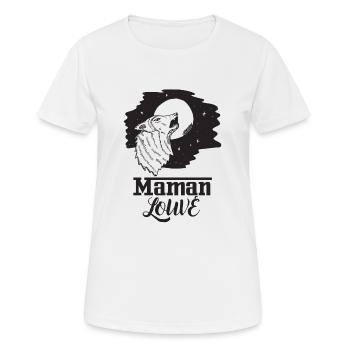 Maman Louve 2 - T-shirt respirant Femme - blanc - Devant - AI Model Female 172 dark (172cm)