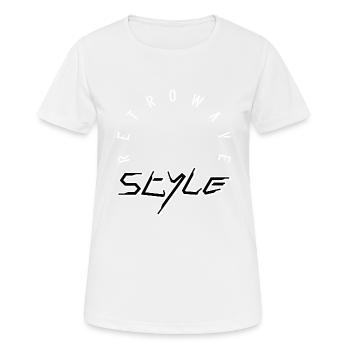 Style rétrowave - T-shirt respirant Femme - blanc - Devant - AI Model Female 172 dark (172cm)