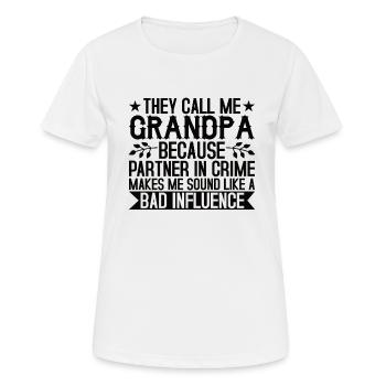 Grand-père la mauvaise influence - T-shirt respirant Femme - blanc - Devant - AI Model Female 172 dark (172cm)