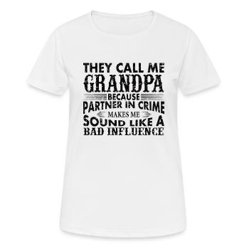 Opa der schlechte Einfluss - Frauen T-Shirt atmungsaktiv - Weiß - Vorne - AI Model Female 172 dark (172cm)